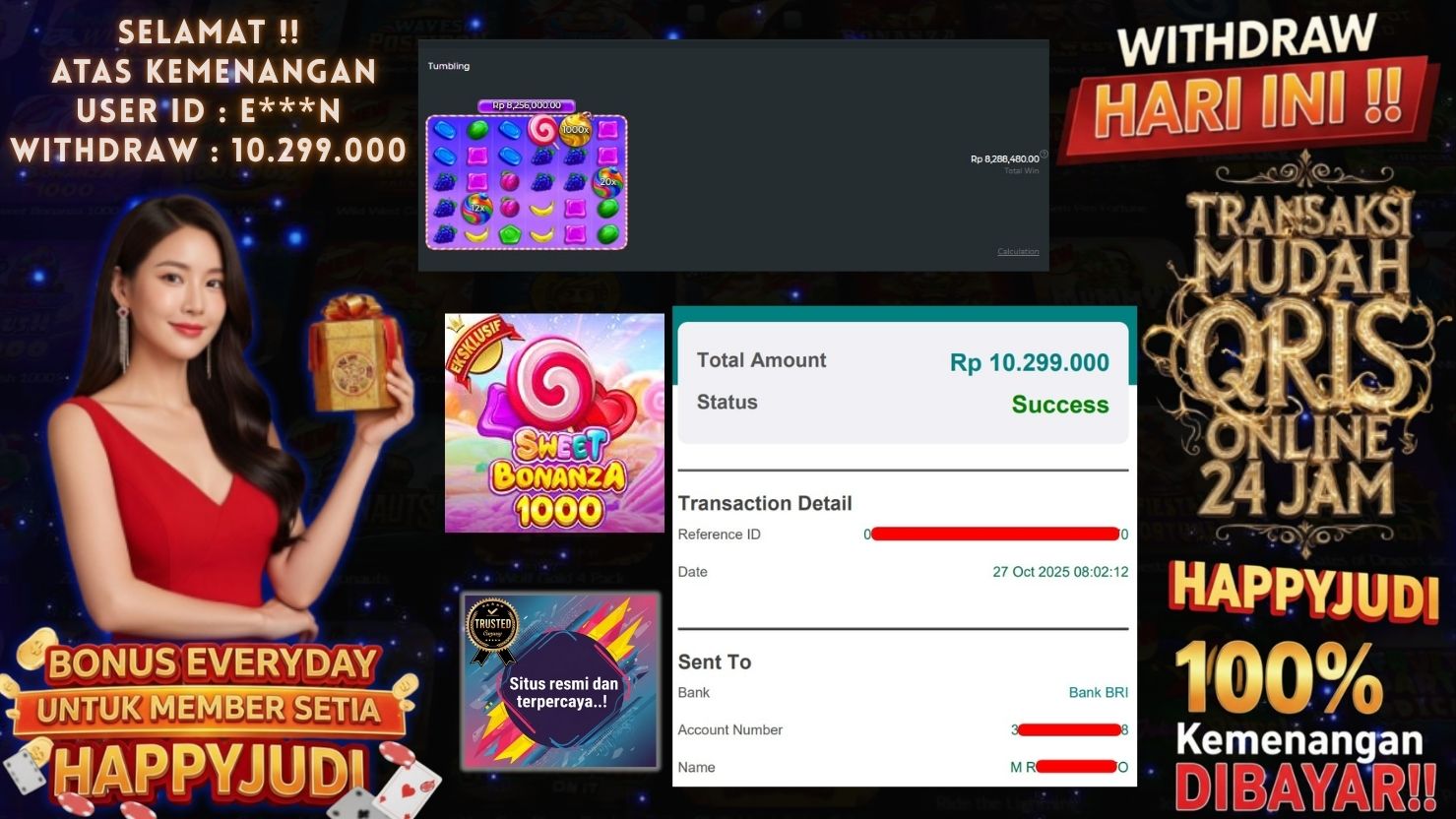 HAPPYJUDI JACKPOT SLOT SWEET BONANZA 1000